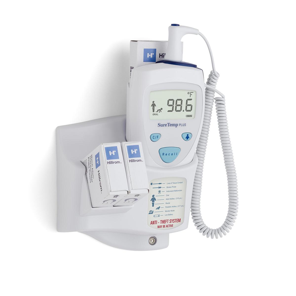 Thermometer, Electronic, SureTemp Plus 690, Wall-Mount, Oral Probe w/ 4 ft Cord, Oral Probe Well, 3 AA Battery. (1/EA) by Hillrom/Welch Allyn  ID 01690-400